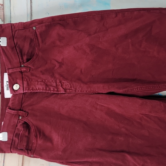 Mica Los Angeles Burgundy High Rise Wide Leg Pants - Picture 3 of 8